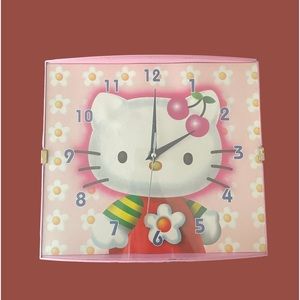 SUPER RARE! one of a kind y2k pink hello kitty clock with a cherry bow 🎀